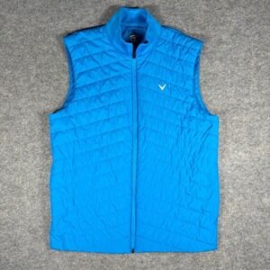 Callaway Mens Blue Puffer Vest Golf Quilted Lightweight Zip Up Size Medium